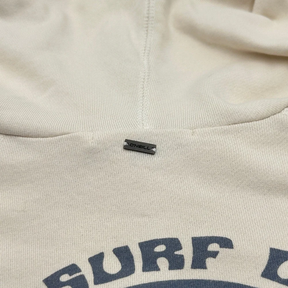 O'Neill Surf Hoodie Womens Small Cream Excellent Rainbow Graphic Beachy Retro